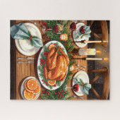 Puzzle Fête de vacances avec dinde rôtie (Horizontal)
