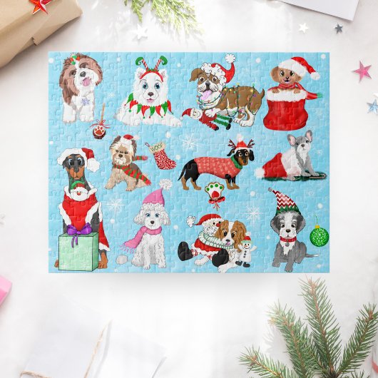Puzzle Fête des chiens de Noël
