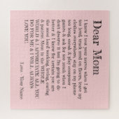 Puzzle Fête des mères Chère maman Lettre Typographie rose (Horizontal)