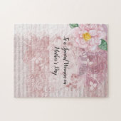 Puzzle Fête des Mères Vintages et vertes roses (Horizontal)