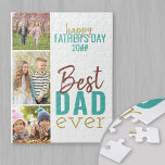 Puzzle Fête des pères photo Best Dad Ever 3<br><div class="desc">Ce puzzle photo de fête des pères est facile à personnaliser avec 3 de vos photos de famille et l'année. Le modèle photo est prêt pour vous à télécharger 3 photos qui sont affichées en format carré et portrait. Un design stylisé de typographie avec les termes "happy fête des pères...</div>