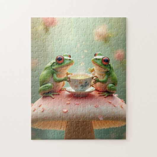 Puzzle fête du thé à la grenouille (Vertical)
