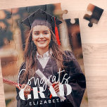 Puzzle Fêtes Grad Moderne Simple Script Photo personnalis<br><div class="desc">Ce design simple et moderne est composé de typographie serif et d'ajouter une photo personnalisée.</div>