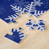 Puzzle Fêtes Snowflakes Bleu marine pour tout le monde (Côté)