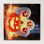 Puzzle Feu Citrouille éffrayant Ghost (Horizontal)