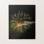 Puzzle Feu d'artifice vert et or Fête de vacances (Vertical)