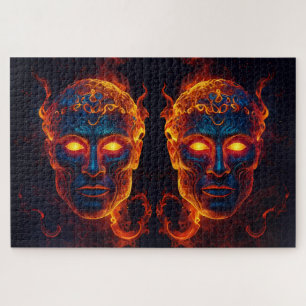 Puzzle "Feu des Dieux" comprenant divers ensembles de div