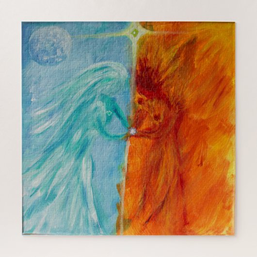 Puzzle Feu et eau, Masculine Divine et Feminine (Vertical)