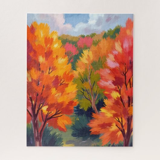Puzzle Feuillage d'automne | Aquarelle de feuilles d'auto (Vertical)