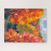 Puzzle Feuillage d'automne | Aquarelle de feuilles d'auto (Horizontal)