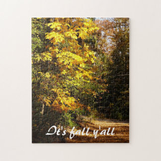 Puzzle Feuillage d'automne sur route de campagne