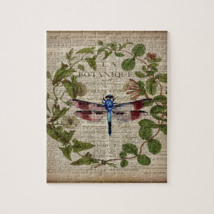 Puzzle feuille botanique moderne vintage