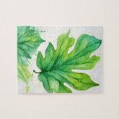 Puzzle Feuille d'aquarelle verte (Horizontal)