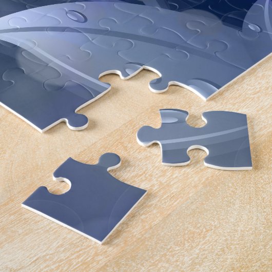 Puzzle Feuille de Blue Bokeh (Côté)