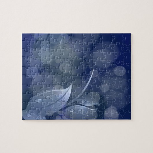 Puzzle Feuille de Blue Bokeh (Horizontal)