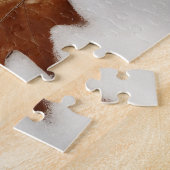 Puzzle feuille de chêne sur la neige (Côté)
