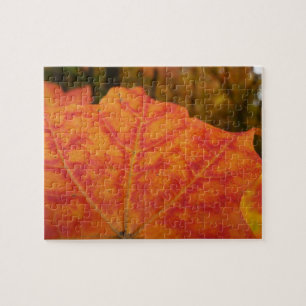 Puzzle Feuille de érable abstrait orange et rouge Automne