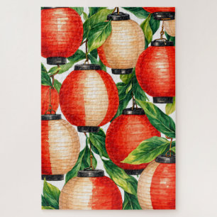 Puzzle Feuille de lanterne japonaise rouge