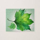 Puzzle Feuille de Maple verte (Horizontal)