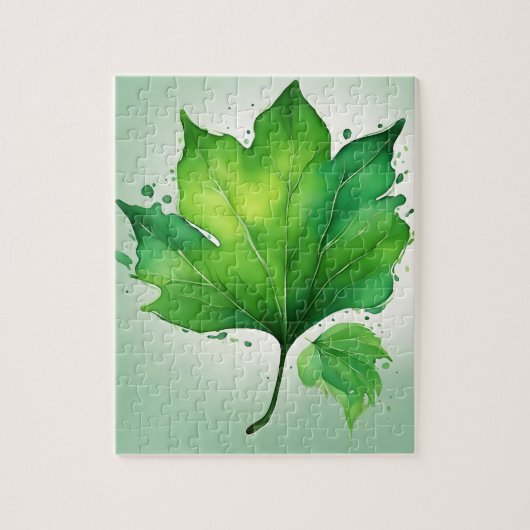 Puzzle Feuille de Maple verte (Vertical)