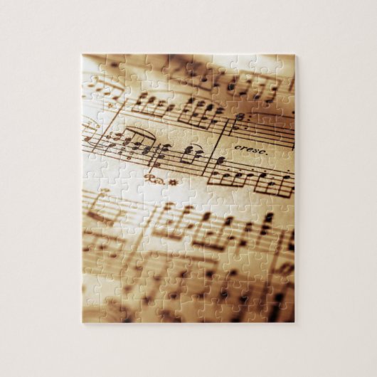 Puzzle Feuille de musique beige vintage (Vertical)