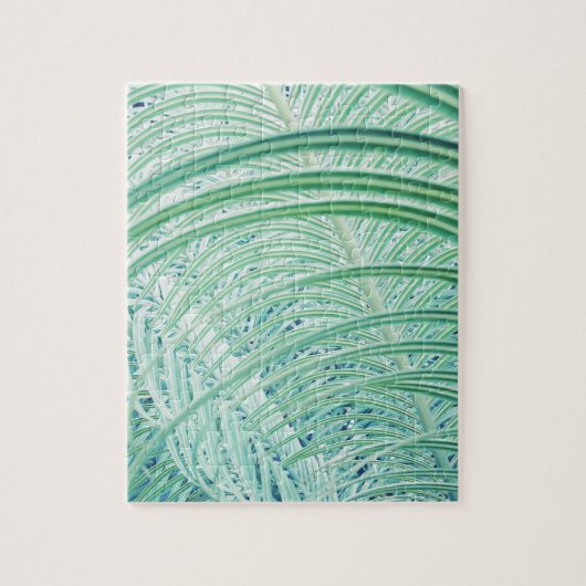 Puzzle Feuille de palme Plante verte douce (Vertical)