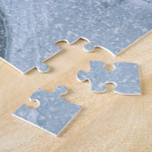 Puzzle Feuille d'érable gelée sur glace (Côté)