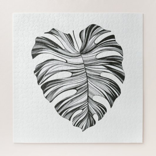 Puzzle Feuille Monstera : Élément Naturel Tropical. (Vertical)