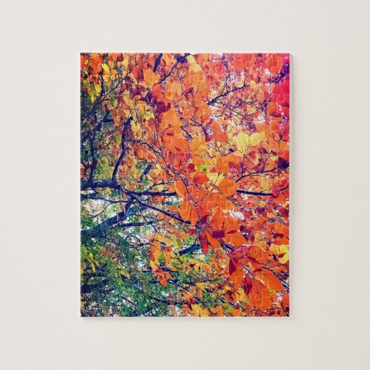 Puzzle Feuille orange (Vertical)
