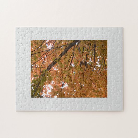 Puzzle feuille orange d'automne (Horizontal)