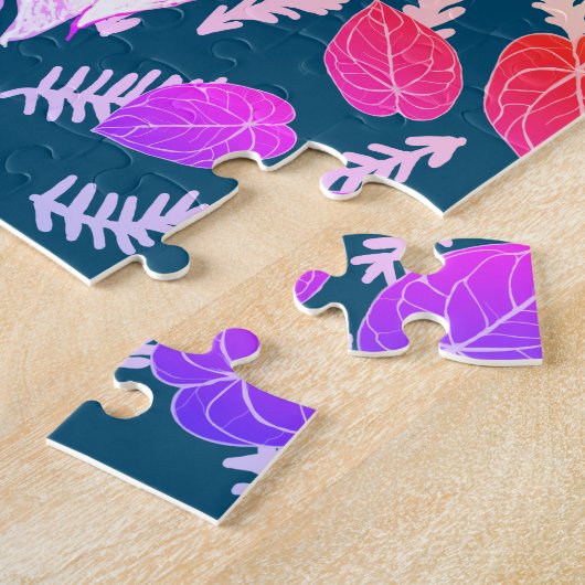 Puzzle Feuille rose (Côté)