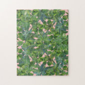 Puzzle Feuille rose et vert Tropical (Vertical)