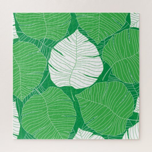Puzzle feuille tropicale Abstraite, peinture artistique. (Vertical)