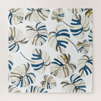 Puzzle Feuille tropicale colorée, motif moderne.