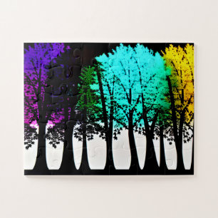 Puzzle Feuilles Abstraits Colorés Pour Enfants