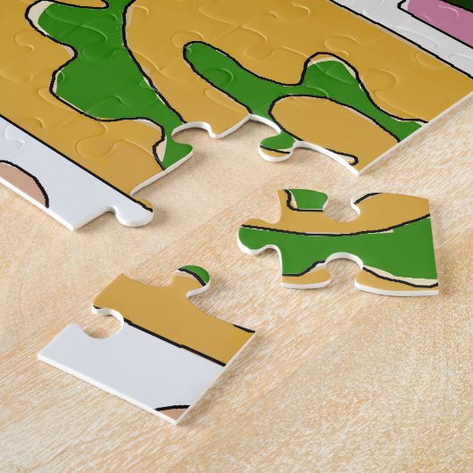 Puzzle Feuilles Abstraits, Style impressionniste (Côté)