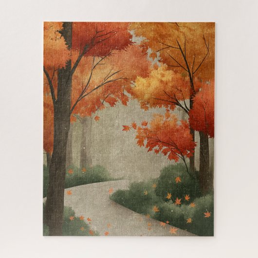 Puzzle Feuilles automnales de forêt (Vertical)