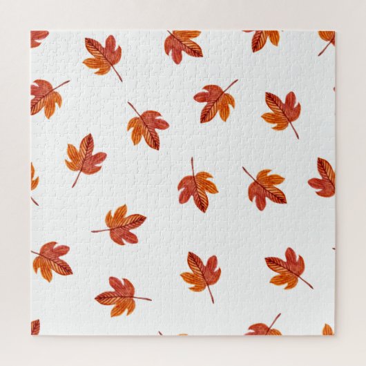 Puzzle Feuilles d'automne aquarelle main tirée (Vertical)
