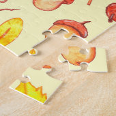 Puzzle Feuilles d'automne : aquarelle papier peint rétro (Côté)
