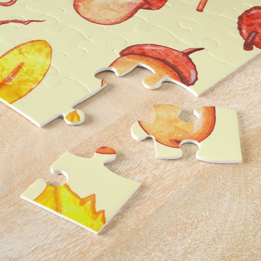 Puzzle Feuilles d'automne : aquarelle papier peint rétro (Côté)