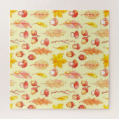 Puzzle Feuilles d'automne : aquarelle papier peint rétro (Horizontal)