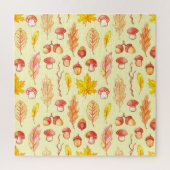 Puzzle Feuilles d'automne : aquarelle papier peint rétro (Vertical)