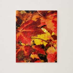 Puzzle Feuilles d'automne colorées, feuille d'érable roug