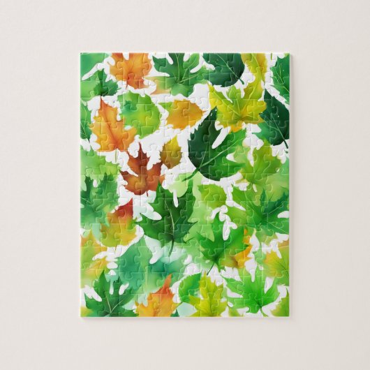 Puzzle Feuilles d'automne florales de feuille d'érable (Vertical)