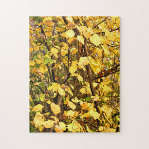 PUZZLE FEUILLES D'AUTOMNE JAUNE