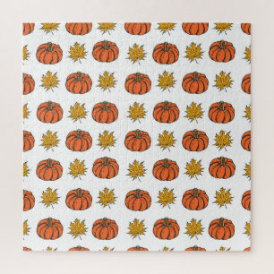 Puzzle Feuilles d'automne : Motif Citrouille à main