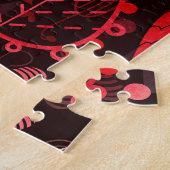 Puzzle Feuilles d'automne : motif transparent foncé. (Côté)