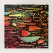 Puzzle Feuilles d'automne : motif transparent foncé. (Horizontal)