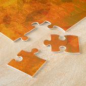 Puzzle Feuilles d'automne orange sur tissu (Côté)