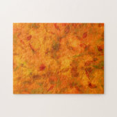 Puzzle Feuilles d'automne orange sur tissu (Horizontal)